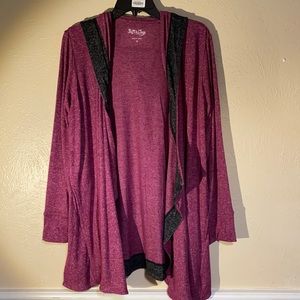 Soft & Cozy Maroon Hooded Long Sleeve Jacket NWOT